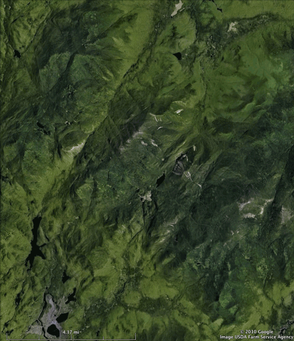 High Peaks Region in Google Earth