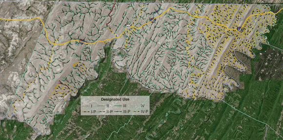 Designated Use Map overlay in Google Earth